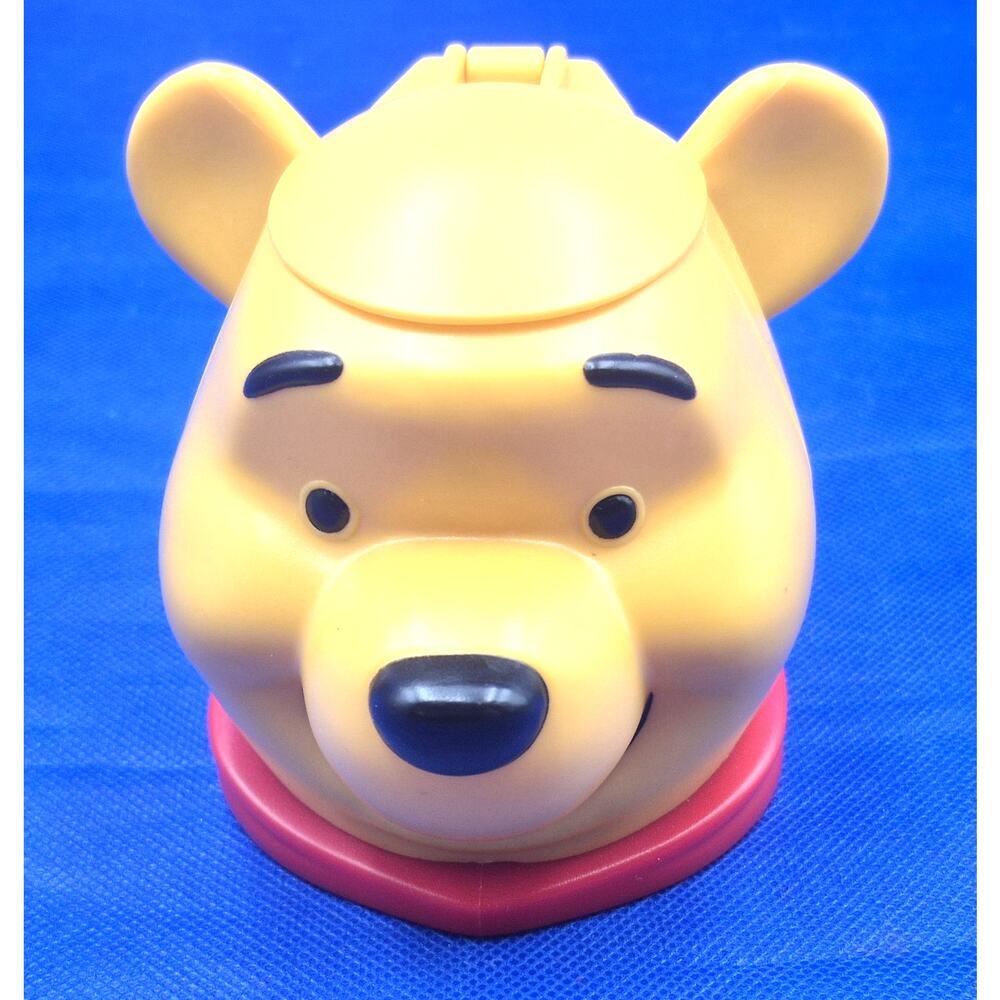 Vintage Disney Live Winnie the Pooh Flip-Top Mug Red Base Plastic UNUSED